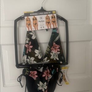 Hurley Black Floral Bikini Set